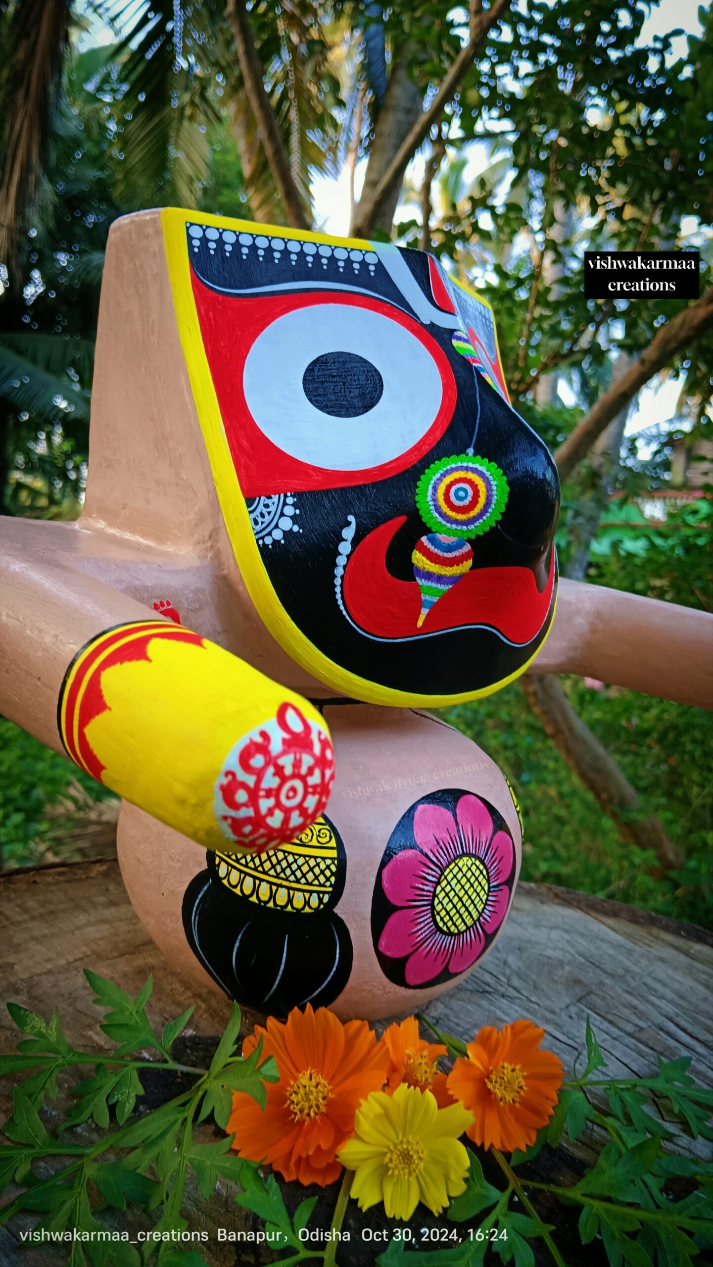 Jagannath Murti – Pure Neem Wood Handcrafted in Puri - Image 4