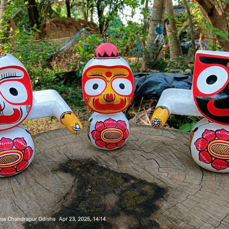 Jagannath Balabhadra Sudarshan Murti Set – Pure Neem Wood Handcrafted in Puri