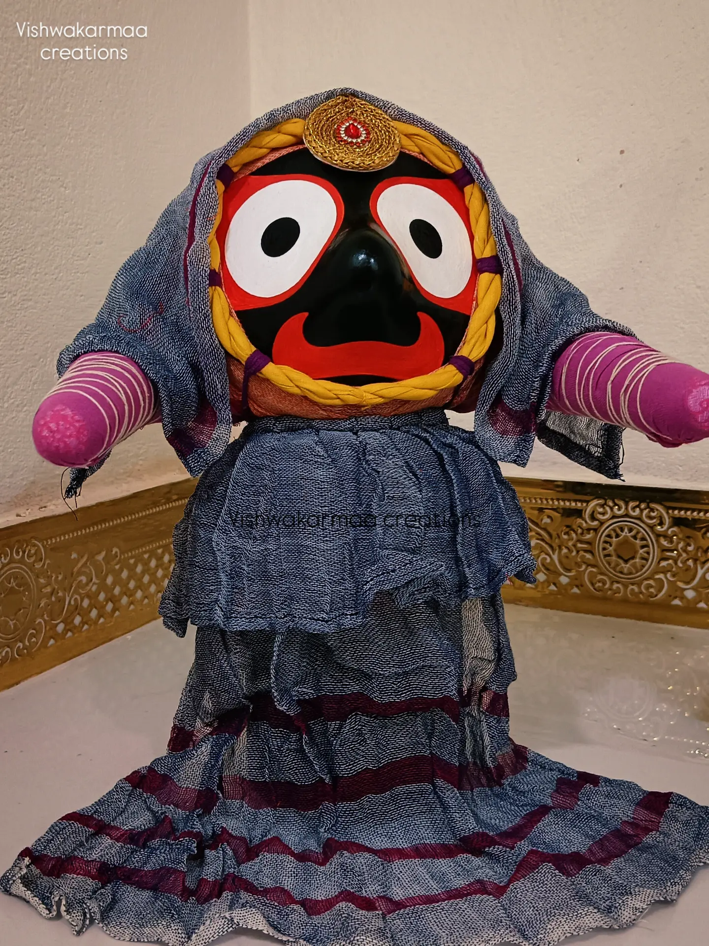 Jagannath Murti Senapata Lagi with Boirani Vastra – Pure Neem Wood Handcrafted in Puri - Image 2