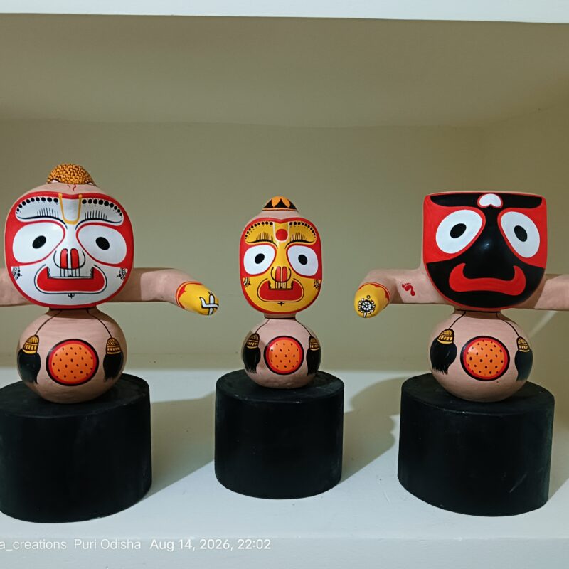Jagannath Balabhadra Sudarshan Murti Set – Pure Neem Wood Handcrafted in Puri