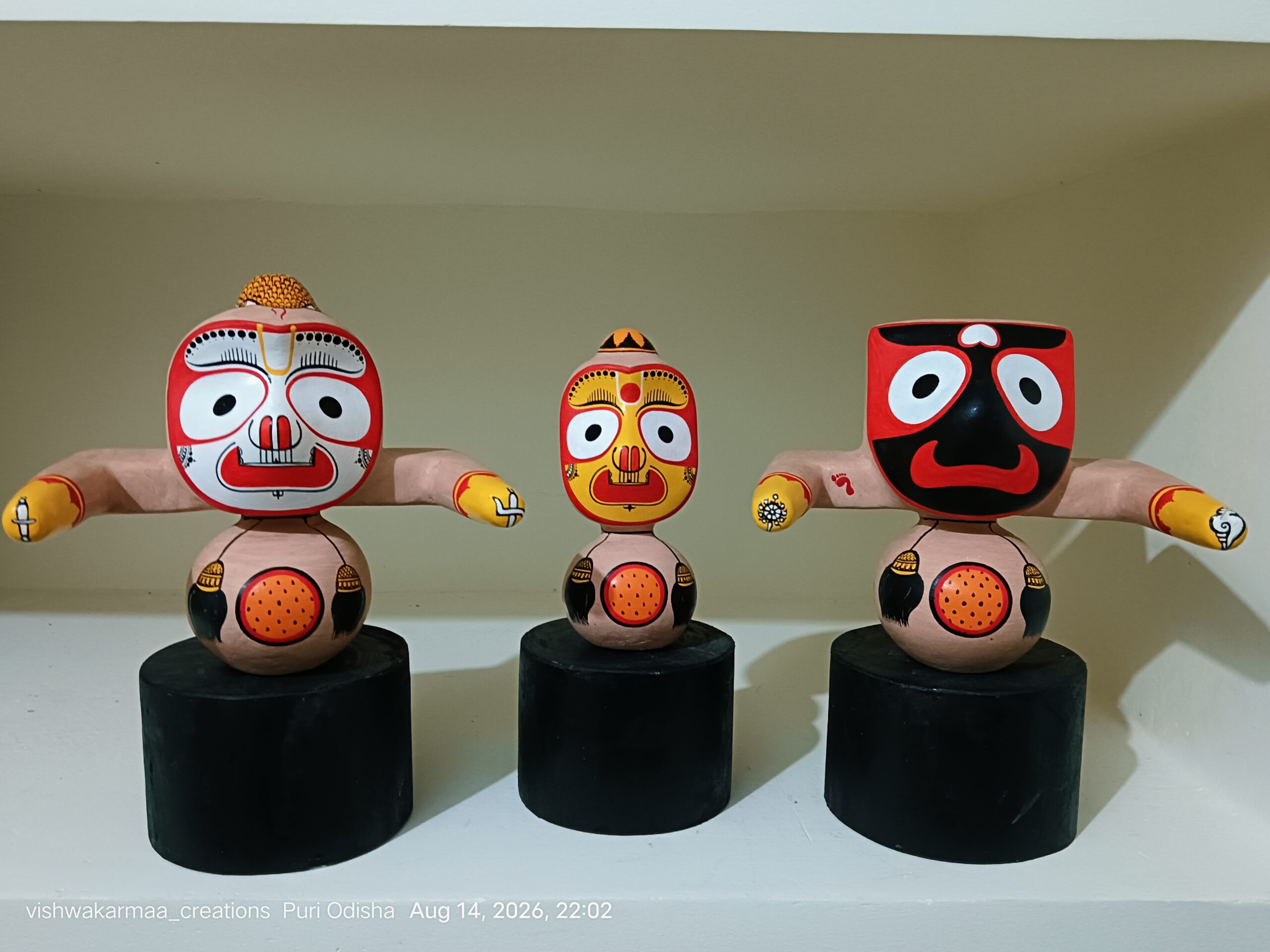 Jagannath Balabhadra Sudarshan Murti Set – Pure Neem Wood Handcrafted in Puri