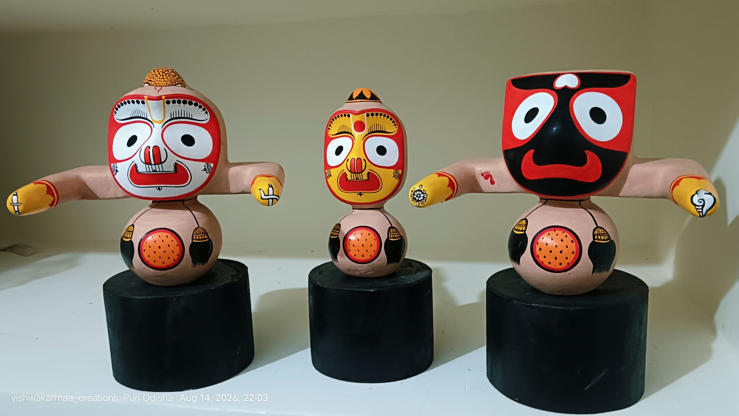 Jagannath Balabhadra Sudarshan Murti Set – Pure Neem Wood Handcrafted in Puri - Image 3