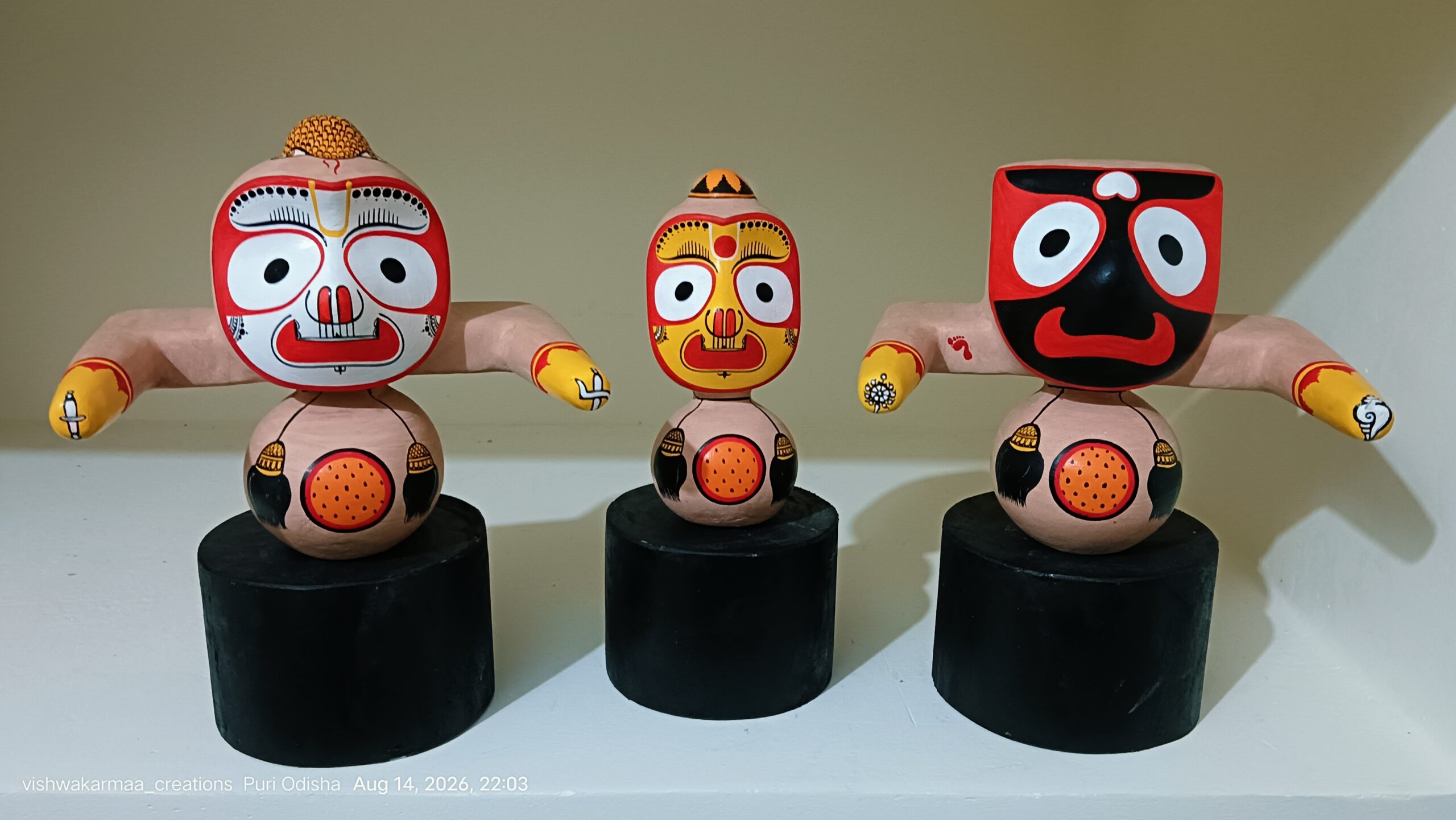 Jagannath Balabhadra Sudarshan Murti Set – Pure Neem Wood Handcrafted in Puri - Image 4